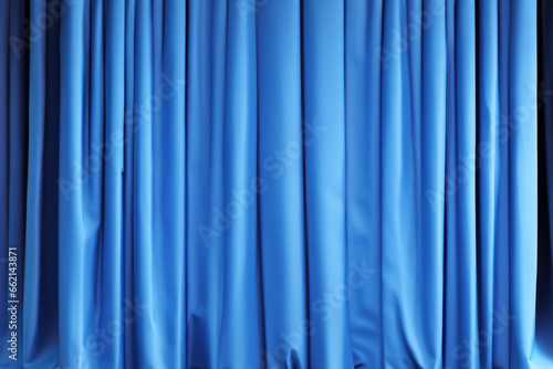 Blue Stage Curtain. Generative AI