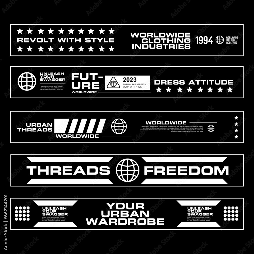 Naklejka premium Stripe line clothing streetwear design template