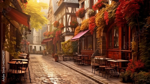 Charming european streets cozy romantic concept a high quality photo © Muhammad
