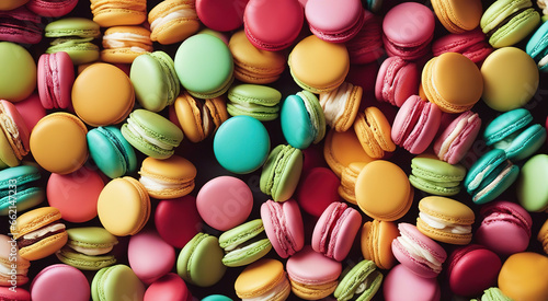 Colorful macaroons in pastel colors © Alernon77