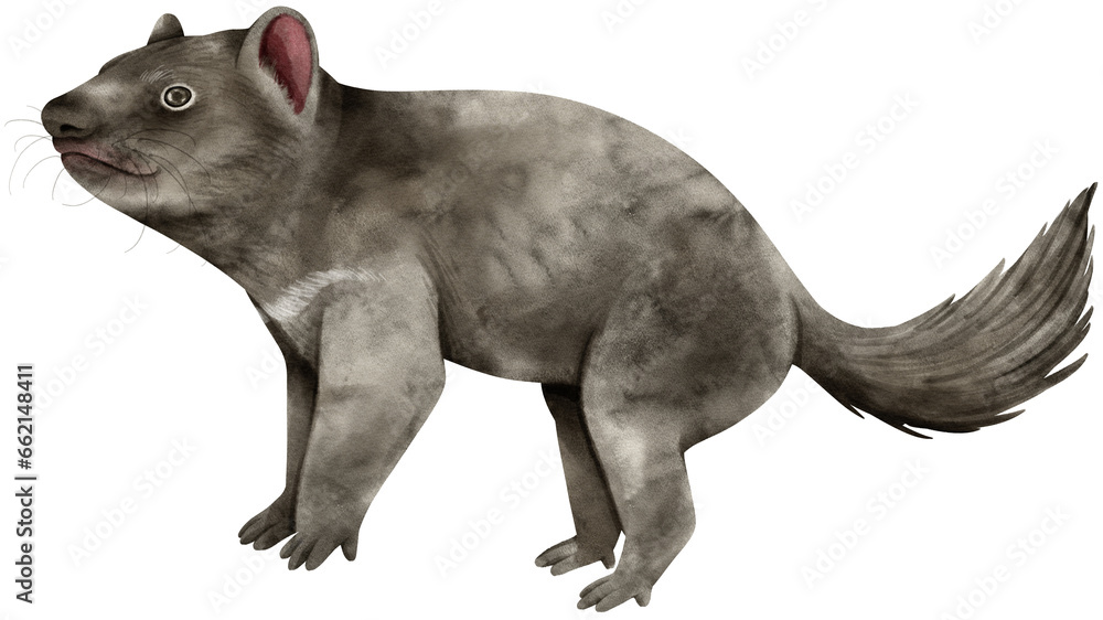 Obraz premium Tasmanian devil Cute animal watercolor illustration