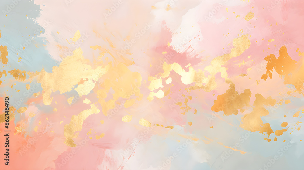Abstract Minimalism: Gold and pastel background