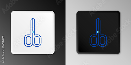 Line Nail scissors icon isolated on grey background. Manicure and pedicure scissors. Colorful outline concept. Vector