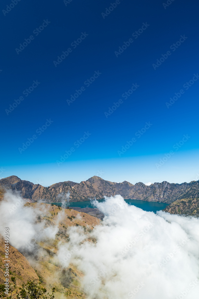 Lake Segara Anak, a lake located in the crater of Mount Rinjani, Lombok, Indonesia. Lake Segara Anak, a lake located in the crater of Mount Rinjani, Lombok, Indonesia.
