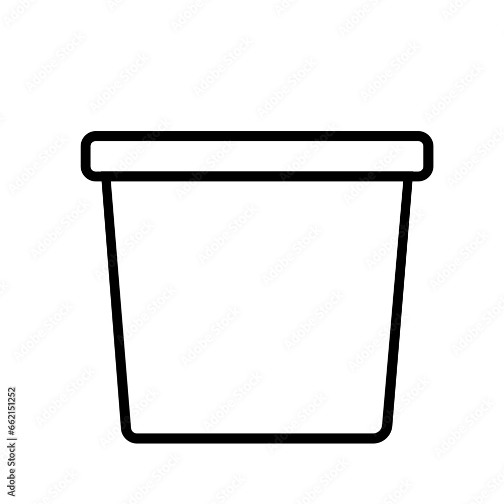 Pot Icon and Illustration in Line Style Pot Icon and Illustration in Line Style