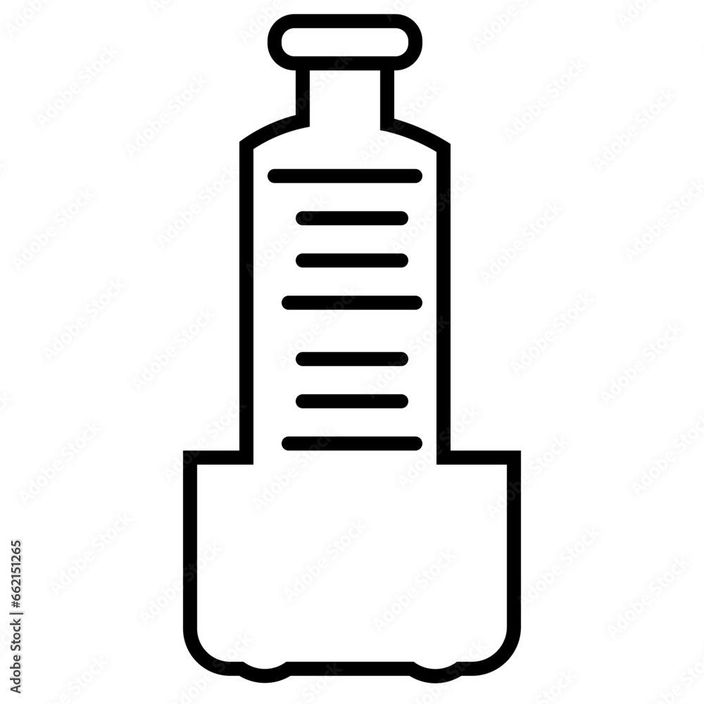 Big Bottle Pots Icon and Illustration in Line Style Big Bottle Pots Icon and Illustration in Line Style