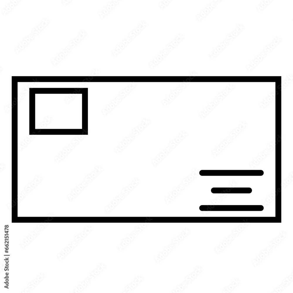 Post Card Icon and Illustration in Line Style Post Card Icon and Illustration in Line Style