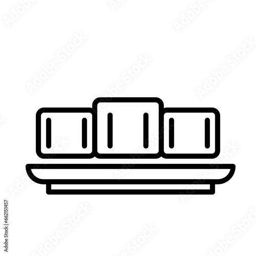 Fried Tofu Icon and Illustration in Line Style