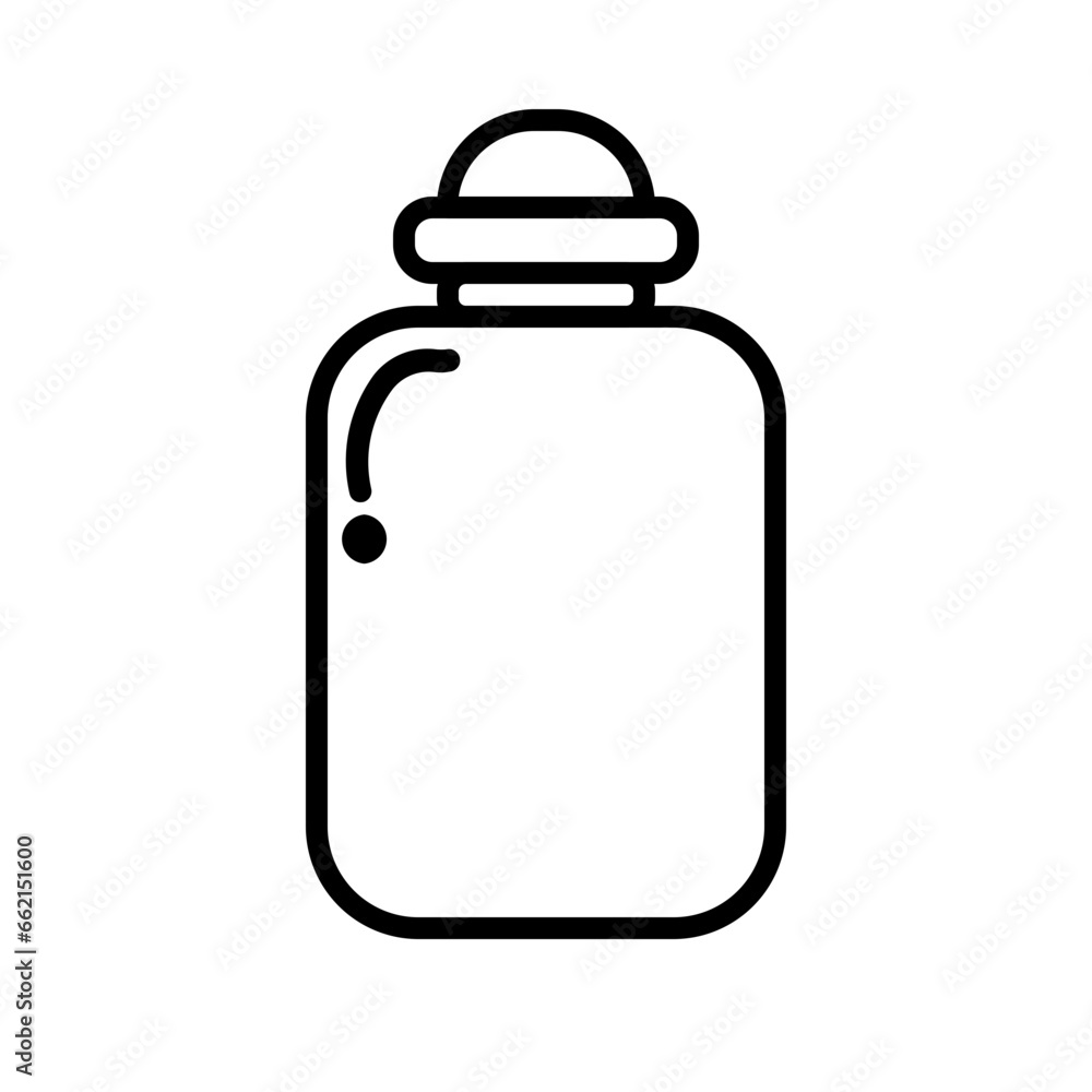 Drinking Water Icon and Illustration in Line Style Drinking Water Icon and Illustration in Line Style