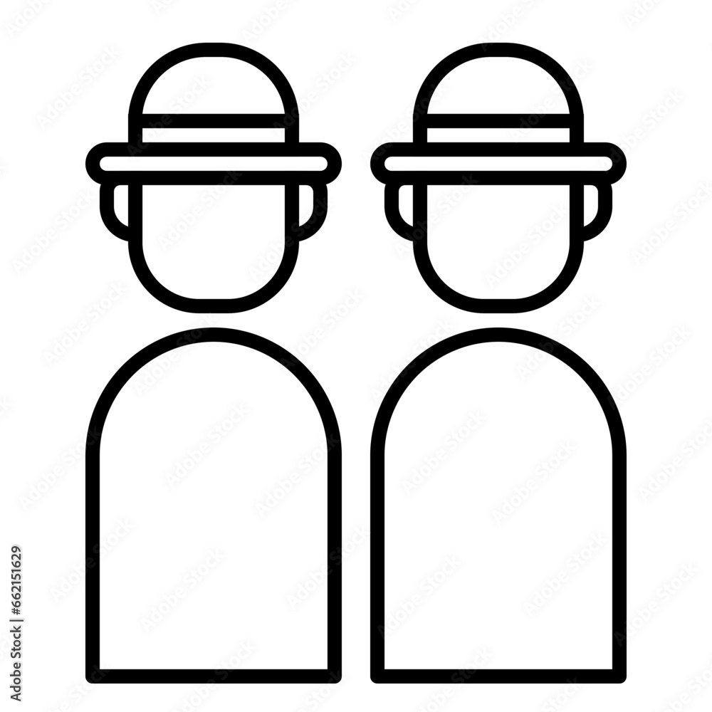 Scouts Icon and Illustration in Line Style Scouts Icon and Illustration in Line Style