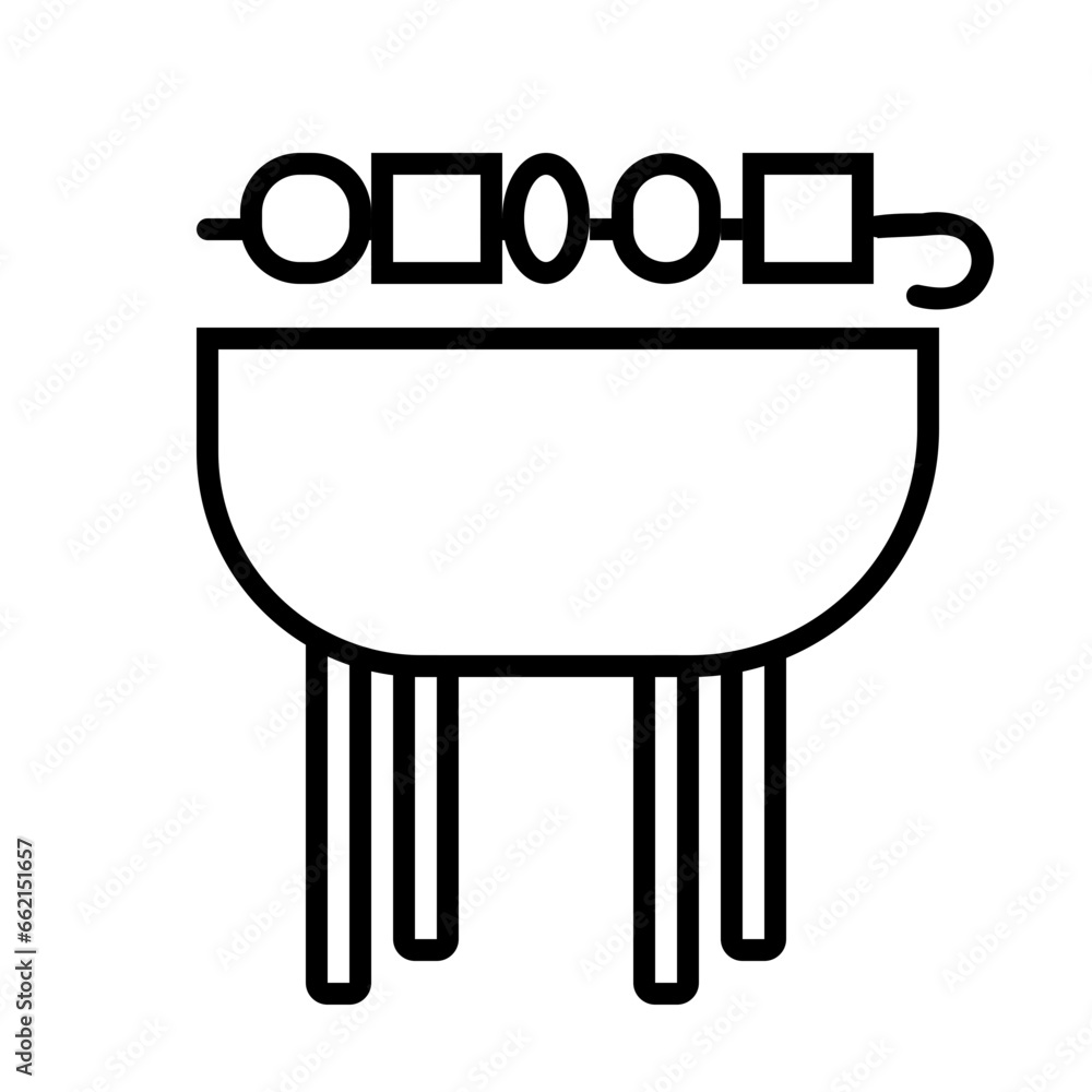 Grill Icon and Illustration in Line Style Grill Icon and Illustration in Line Style