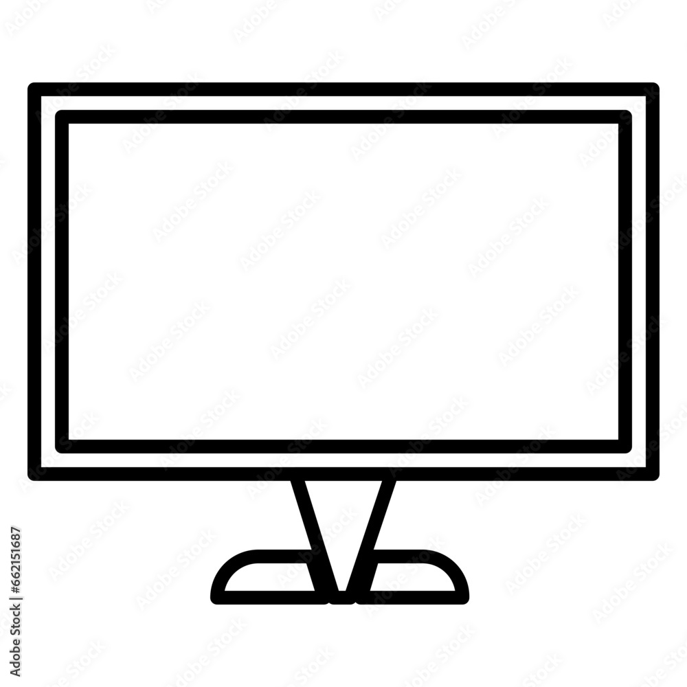 Monitor Icon and Illustration in Line Style Monitor Icon and Illustration in Line Style