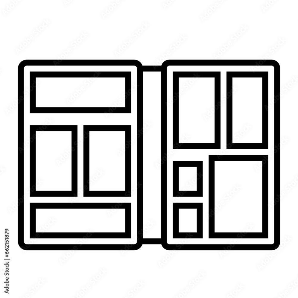 Photo Collection Icon and Illustration in Line Style Photo Collection Icon and Illustration in Line Style