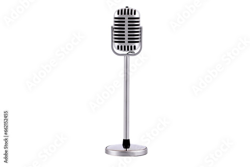 Retro style microphone isolated on a transparent background