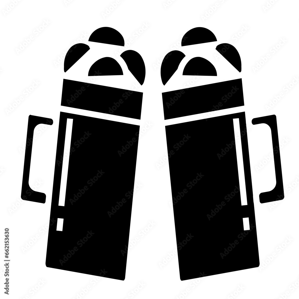 Drink Cheers Icon Illustration in Solid Style Drink Cheers Icon Illustration in Solid Style