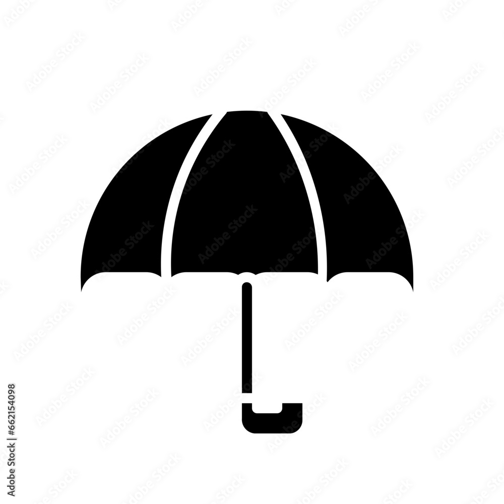 Umbrella icon illustration in solid style Umbrella icon illustration in solid style