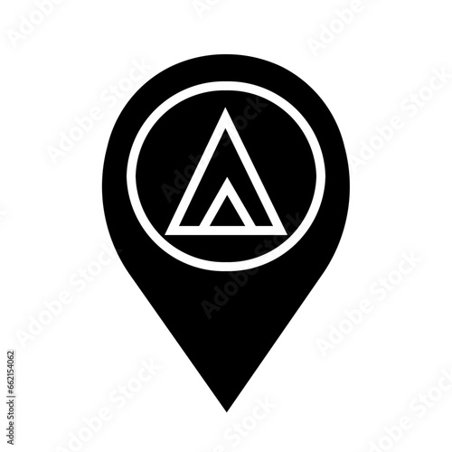 Free Download Camping Location icon illustration in solid style - GFXLoad
