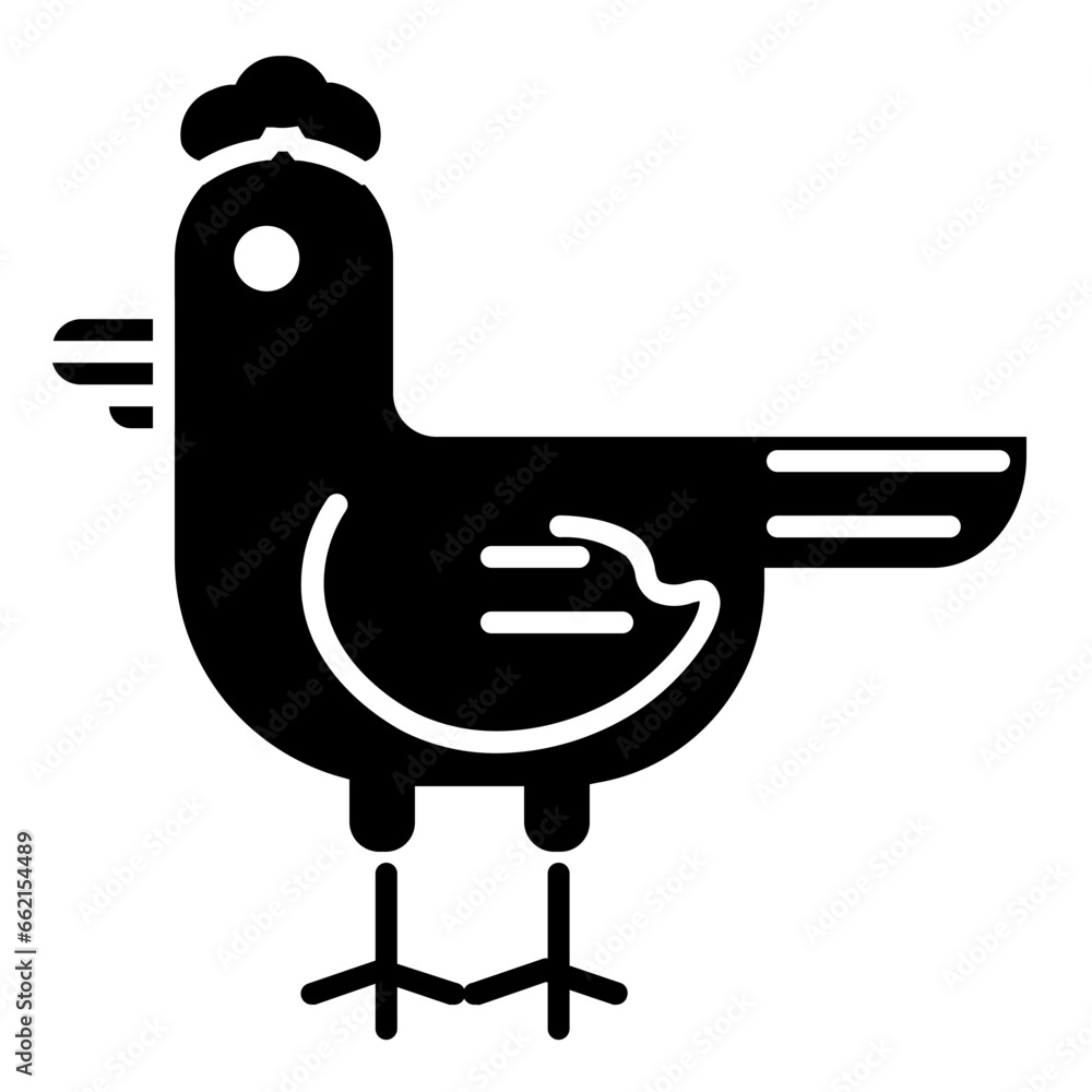 Adult Chickens icon illustration in solid style Adult Chickens icon illustration in solid style