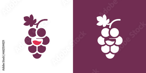drink logo combination logo design wine glass design in simple grapes.