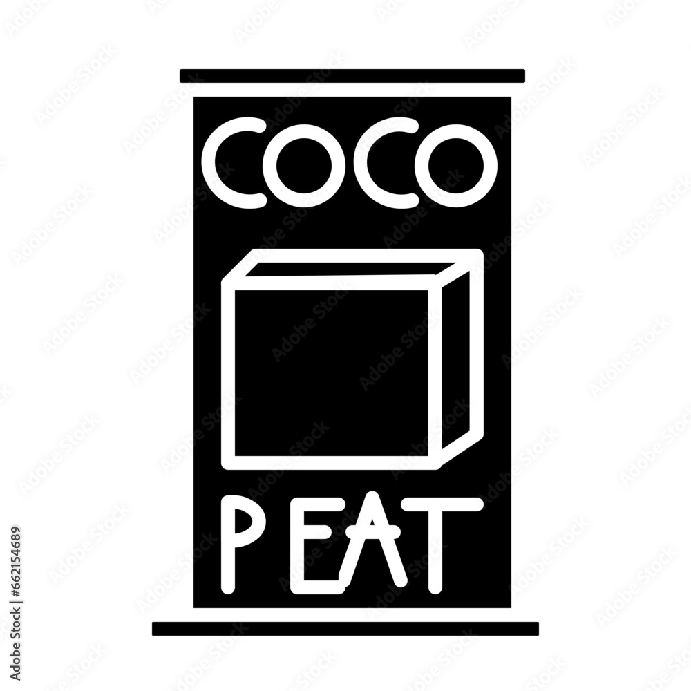 Naklejka premium Coco Peat icon illustration in solid style