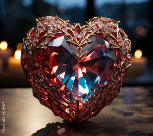 Abstract red diamond heart background