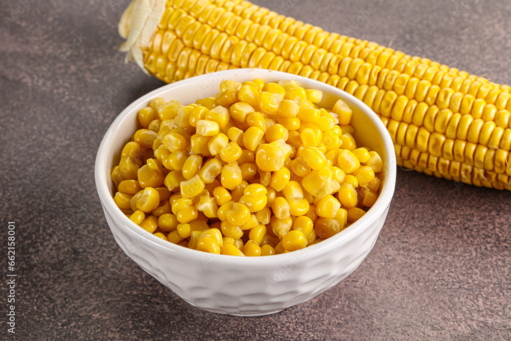 Marinated corn in the bowl Marinated corn in the bowl