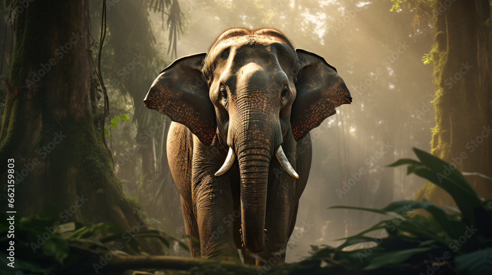 Fototapeta premium elephant in the foret
