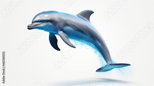 A dolphin leaping out of the water with a playful expression © mattegg