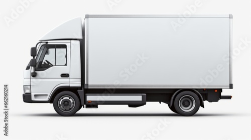 A white delivery truck on a white background © mattegg
