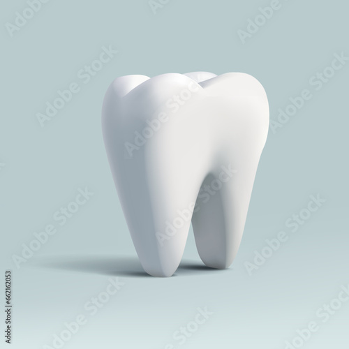 Tooth, 3D render vector icon, matte realistic illustration