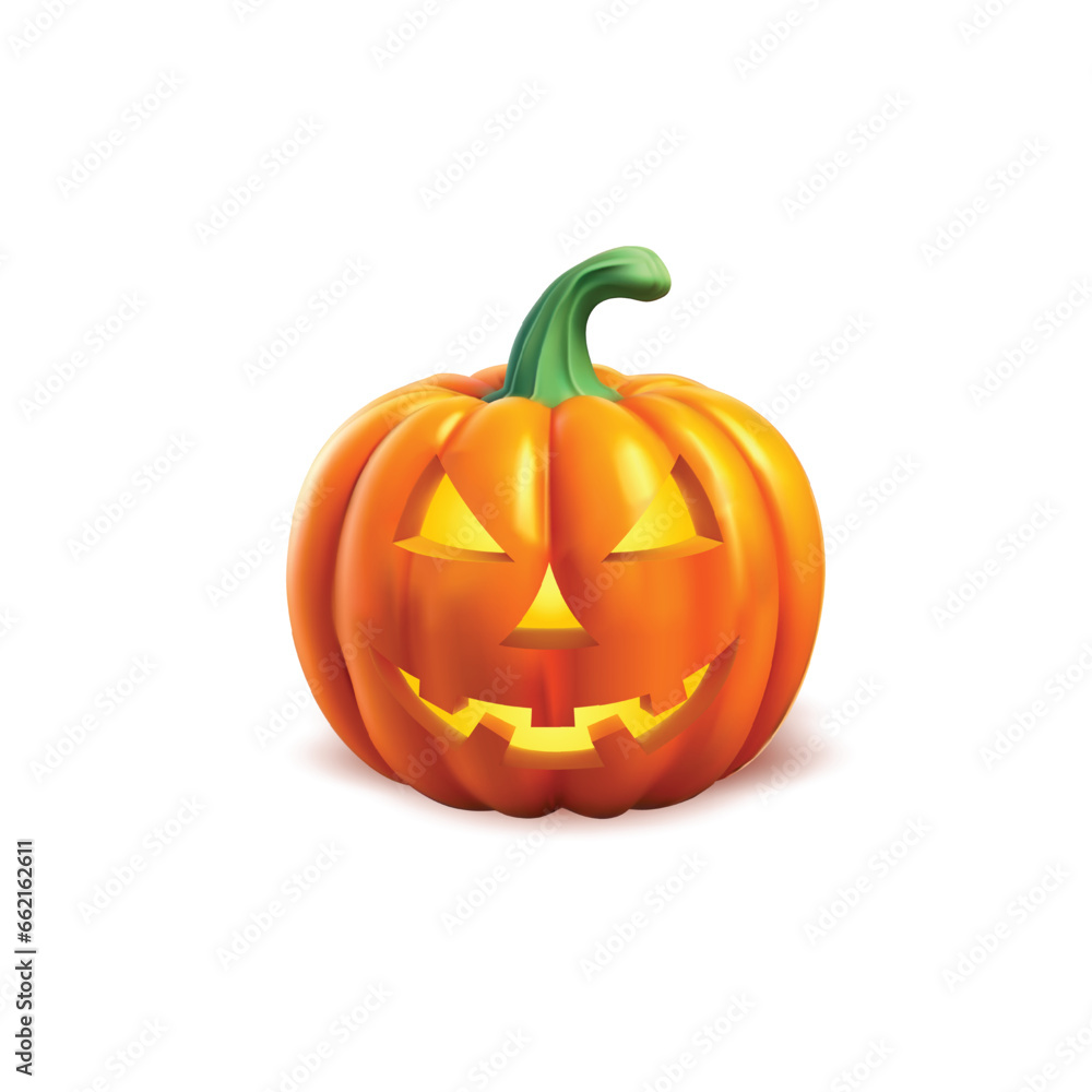 Vector Halloween Jack o Lantern Pumpkin with a spooky face. Isolated on a white background Vector Halloween Jack o Lantern Pumpkin with a spooky face. Isolated on a white background
