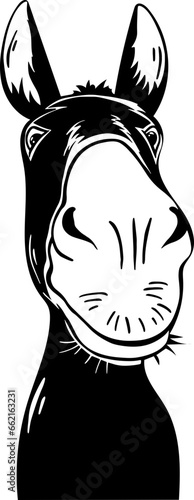 Donkey outline illustration. Beloved farm animal with simple yet expressive lines