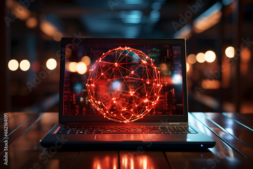 Fotografie, Tablou System hacked alert after cyber attack on computer network