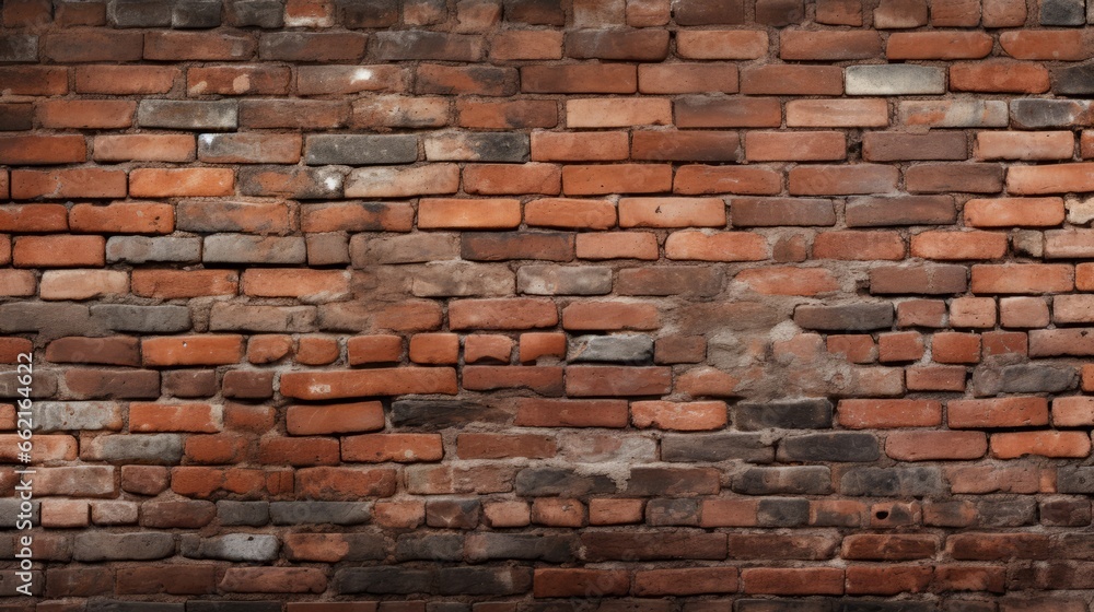 A white clock on a red brick wall A white clock on a red brick wall