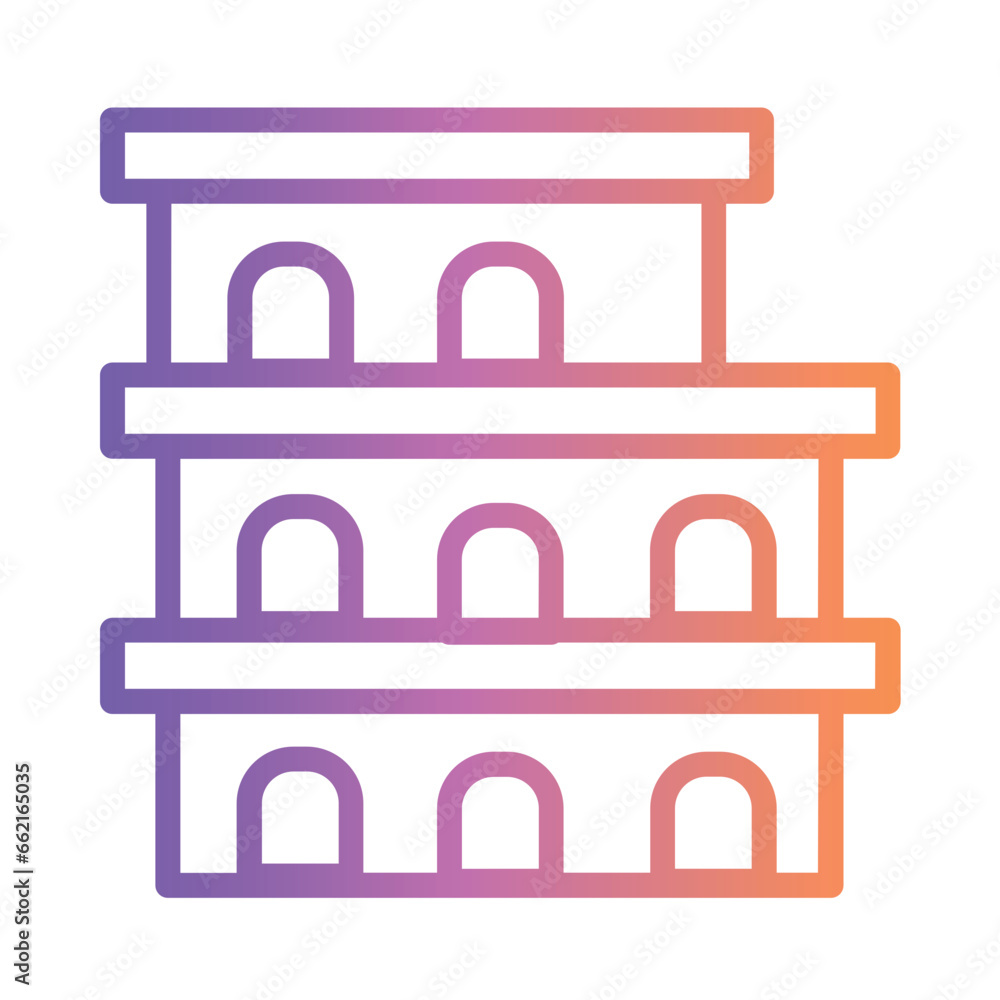Rome Travel Coliseum Gradient Line Icon Rome Travel Coliseum Gradient Line Icon