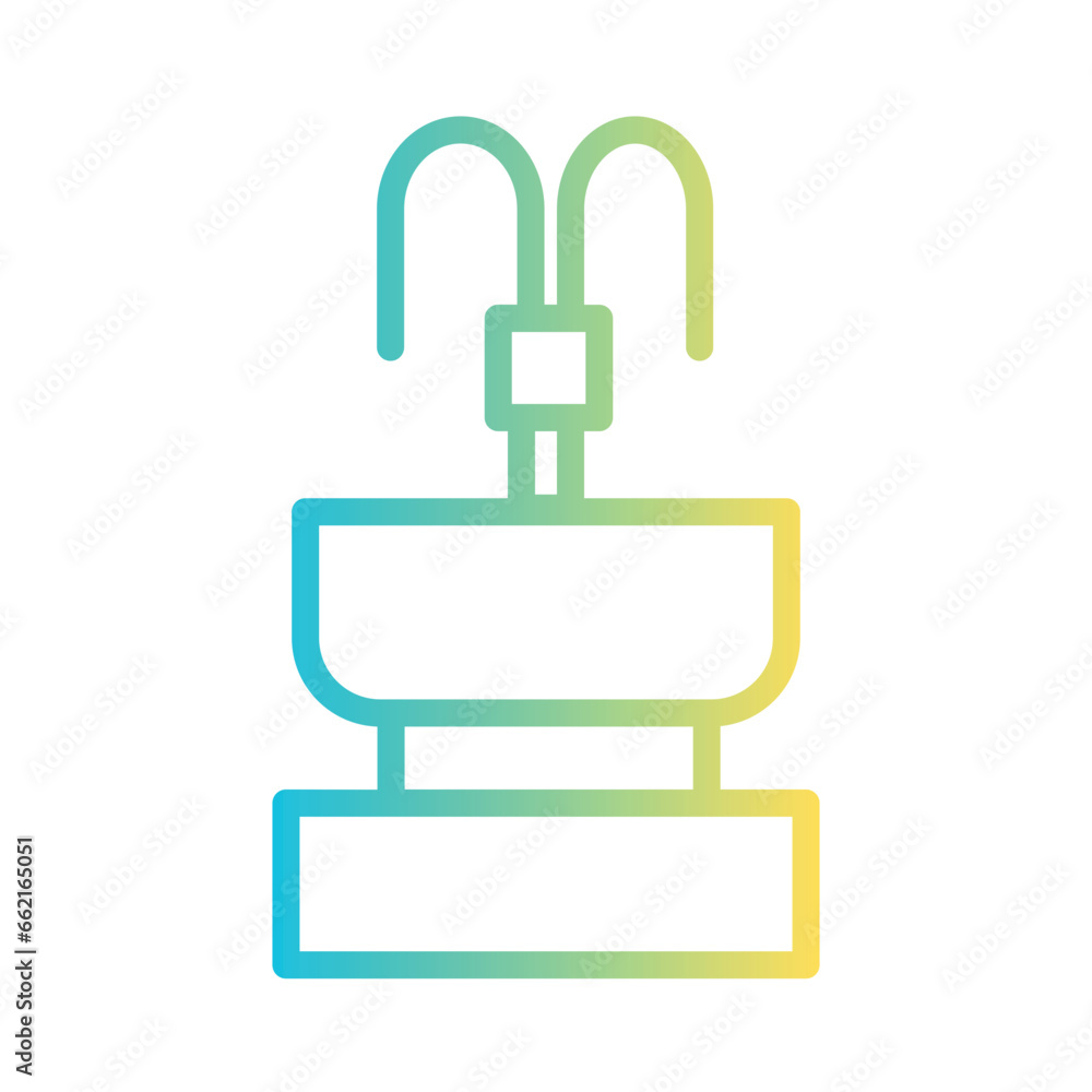 Water Fountain Park Gradient Line Icon Water Fountain Park Gradient Line Icon