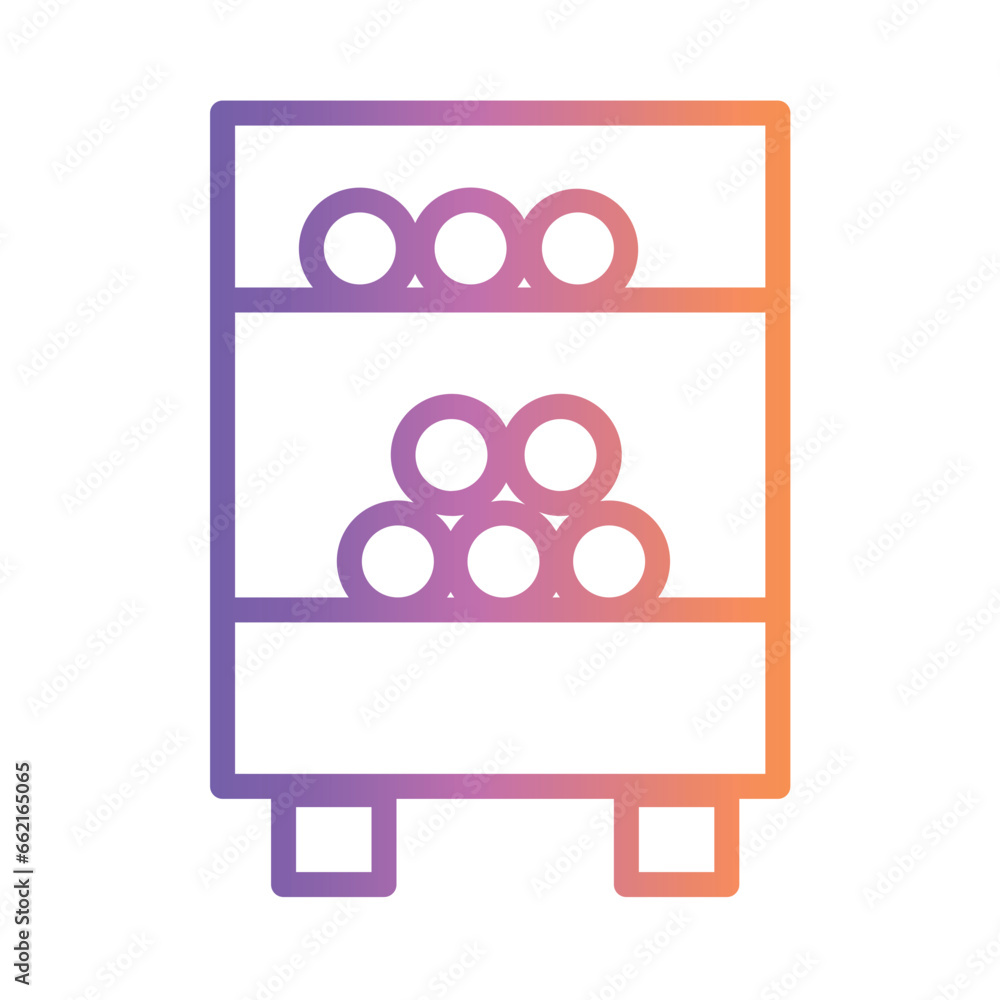 Wine Cooler Cellar Gradient Line Icon Wine Cooler Cellar Gradient Line Icon