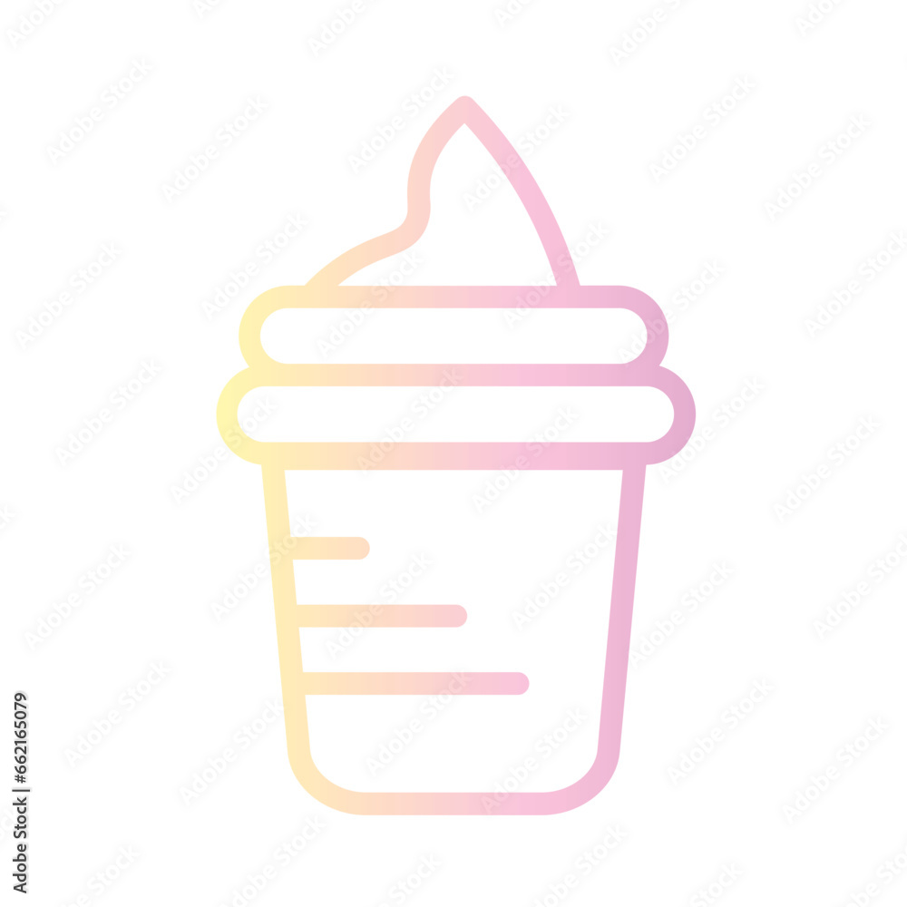 Cream Cup Sweet Gradient Line Icon Cream Cup Sweet Gradient Line Icon