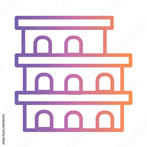 Rome Travel Coliseum Gradient Line Icon