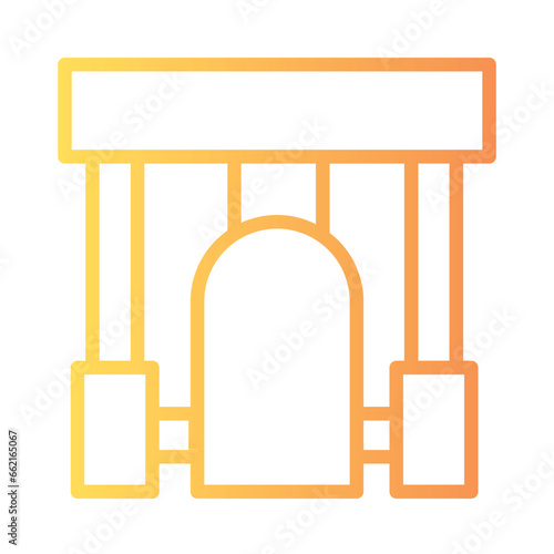 Ancient Arch Roman Gradient Line Icon