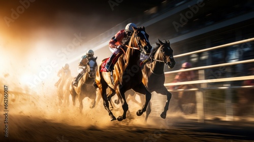 Men riding on horses in a picturesque landscape