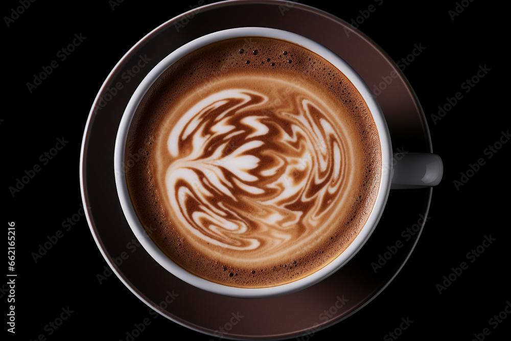 A cup of mocha latte with the picture above 3d rendering AI generative A cup of mocha latte with the picture above 3d rendering AI generative