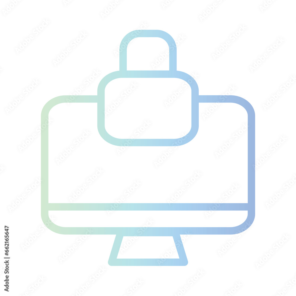 Computer Login Sign Gradient Line Icon Computer Login Sign Gradient Line Icon