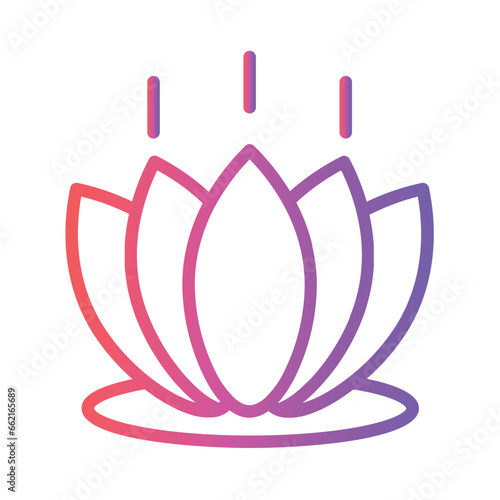 Indian Intuit Lotus Gradient Line Icon photo