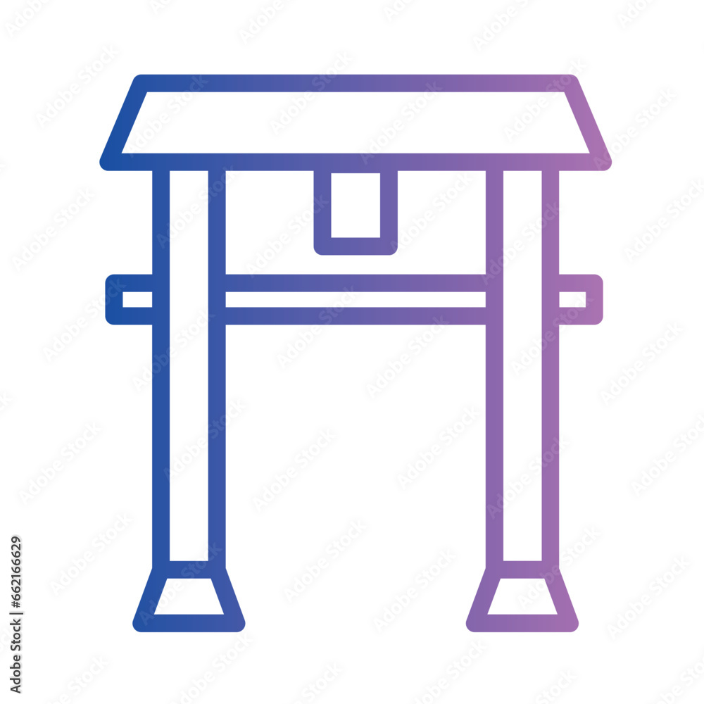 Japan Landmark Shrine Gradient Line Icon Japan Landmark Shrine Gradient Line Icon