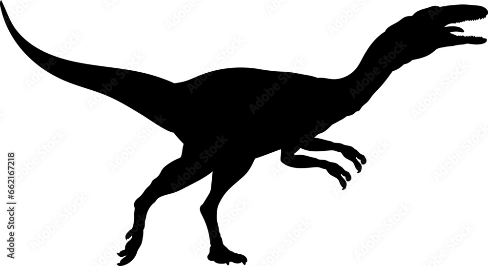 Compsognathus Dinosaur Silhouette vector Types of dinosaurs breeds ...