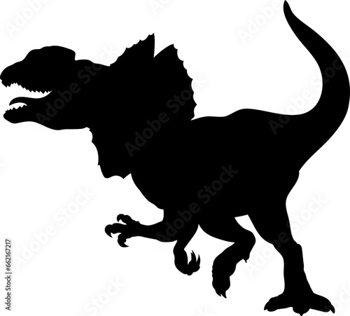 Dilophosaurus Dinosaur Silhouette vector Types of dinosaurs breeds