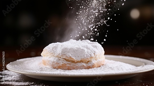 A sprinkle of powdered sugar floating