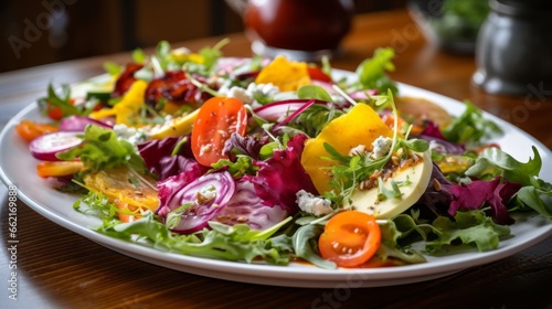 A vibrant salad with a mix of textures and colors