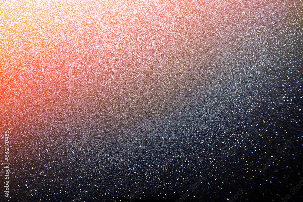 red white black glitter texture abstract banner background with space. Twinkling glow stars effect. Like outer space, night sky, universe. Rusty, rough surface, grain.